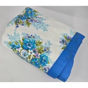 Vintage Fairycore Cottagecore Floral Silky Trim Blanket